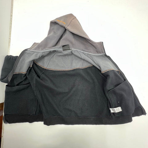 Syna World Men's Full Zip Hoodie Jacket Black Gray Embroidered Tech Style Sz L