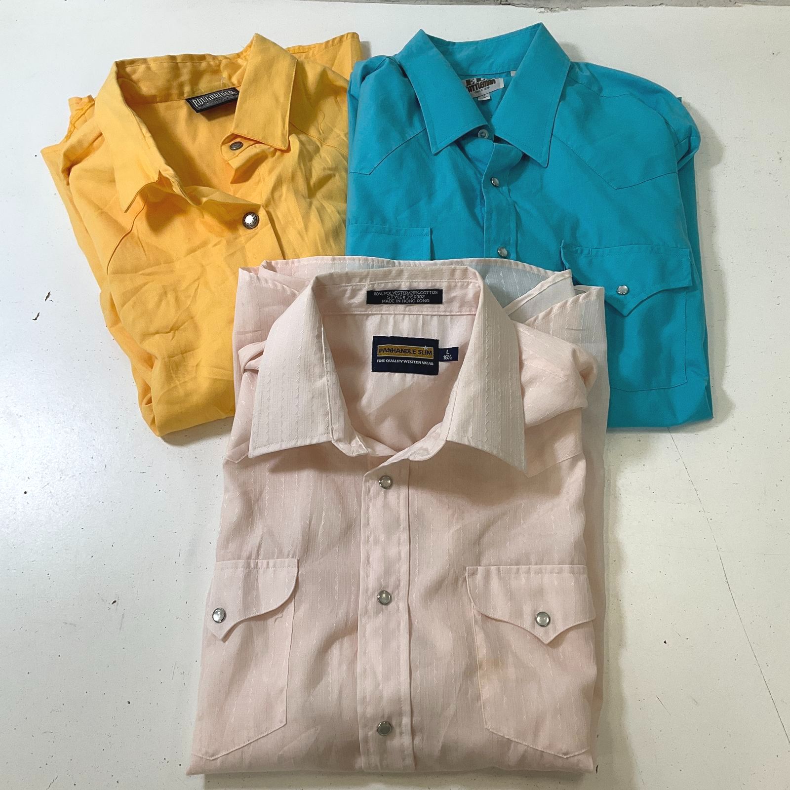3 Vintage Western Shirts 2 Men 1 Women's Sz L/XL Ely Roughrider Panhandle Slim