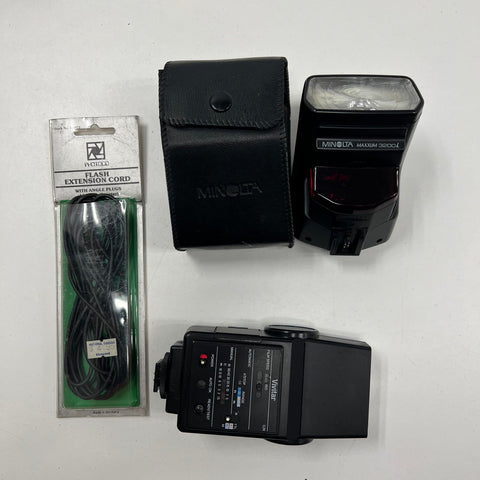 Vintage Camera Flash Teleconverter Lens Tripod Accessories Lot Minolta Vivitar