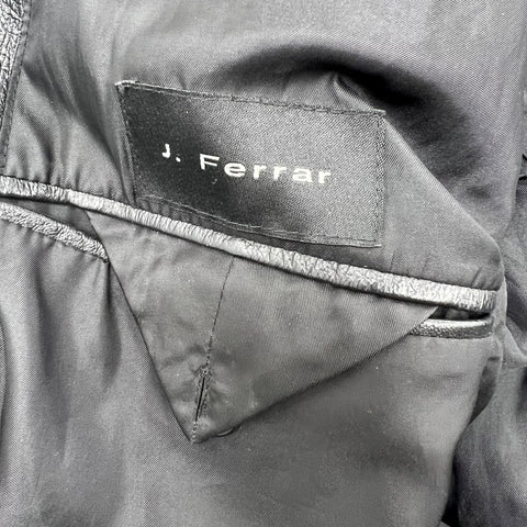 Y2K J. Ferrar Black Leather Blazer Sport Coat Jacket Men's XL