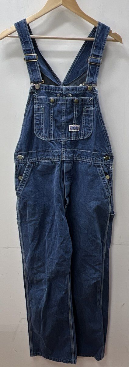 Vintage 90s Big Smith Denim Bib Overalls Indigo High Back Workwear Sz 34x30