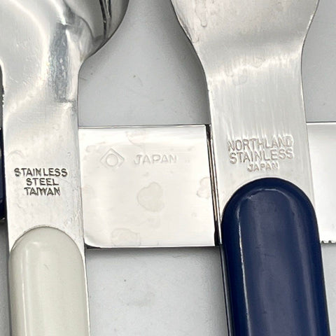 Oneida Northland Colormates Stainless Flatware Set 48pc Blue White Mixed Lot