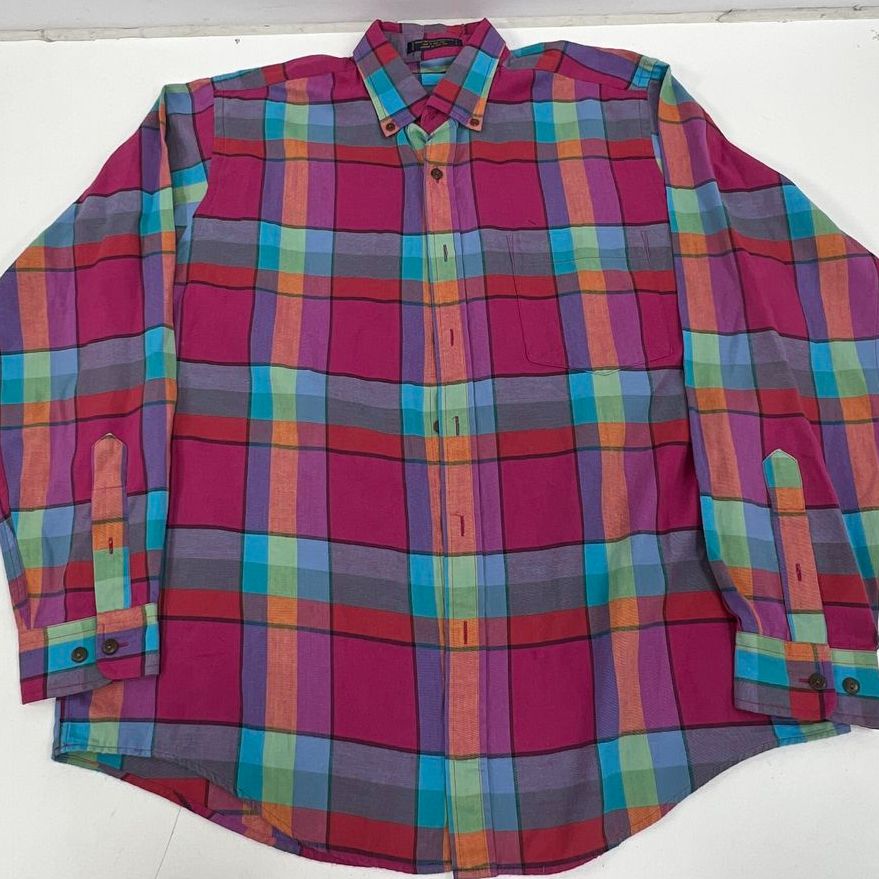 Lot 3 Vintage 90s Mens Button Up Shirts Tommy Hilfiger Alexander Julian L XL