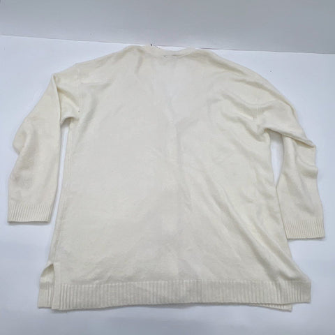 Talbots Women's Cream Wool Alpaca V-Neck Button Cardigan Sweater Sz L NWT