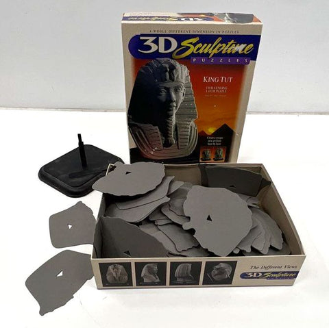 Milton Bradley 3D Sculpture Puzzle King Tut 163 Layer Vintage 1995 Open Box