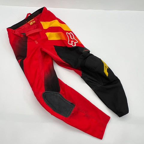 Fox Racing 180 Rockstar Kids Motocross Racing Pants Red Black Yellow Sz 10/26