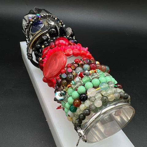 Vintage to Modern Costume Jewelry Bracelet Lot 3 lbs Beaded Bangle Stretch Cuff