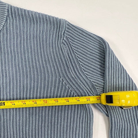 NWT American Eagle Men's Blue Ribbed Knit Crewneck Sweater Size M