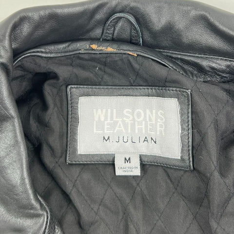 Vintage Y2K Wilsons Leather M Julian Black Bomber Jacket Men's Size M