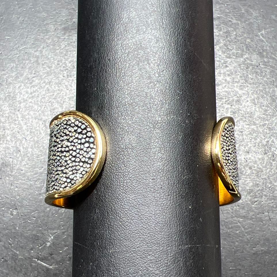 Rustic Cuff Gold Tone Textured Cuff Bracelet