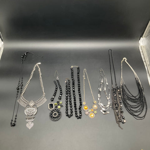 Sugarfix & Roman Necklace Lot 9pc Vintage to Modern Statement Costume Jewelry