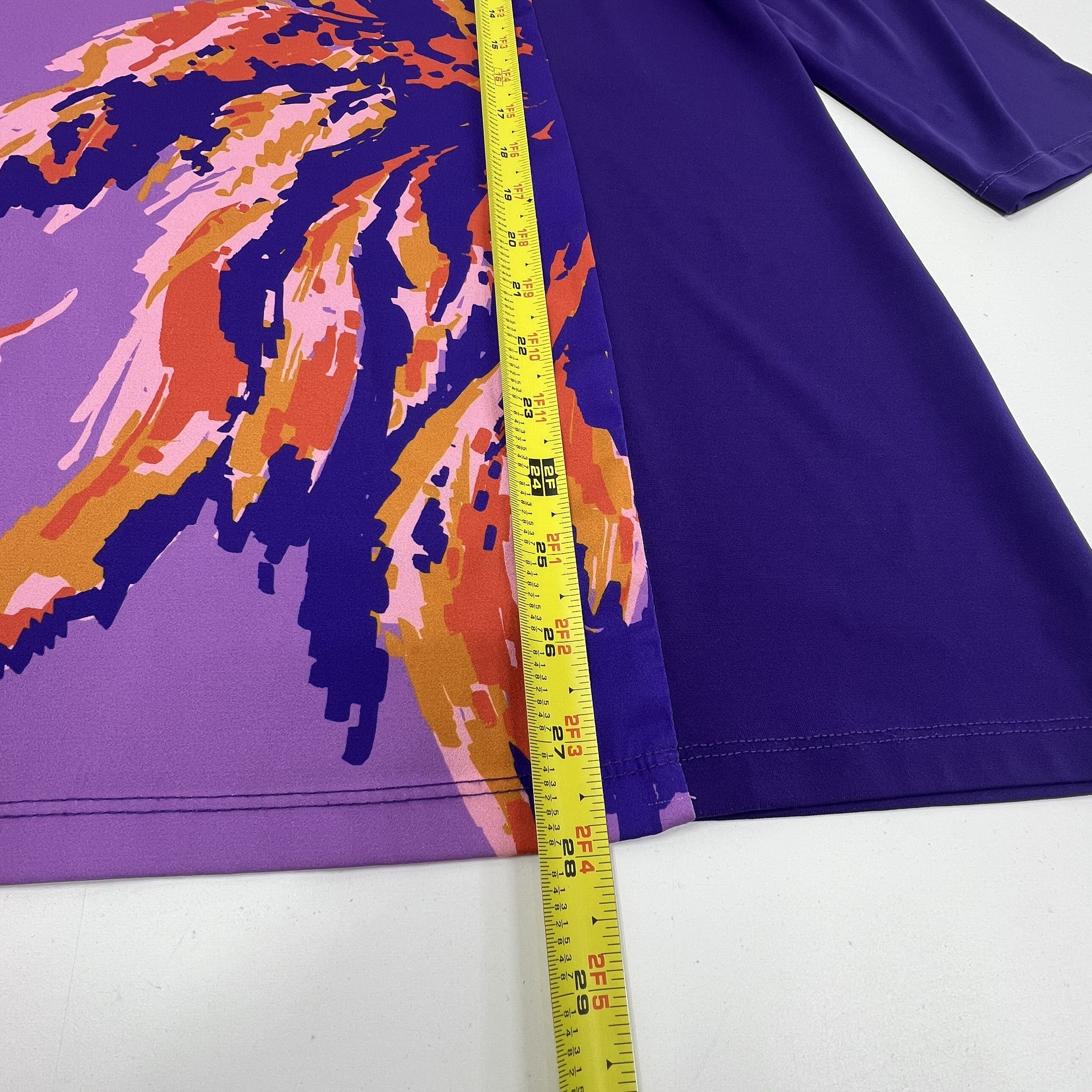 Bob Mackie Wearable Art Women's Purple Abstract Floral Shirt Size XL