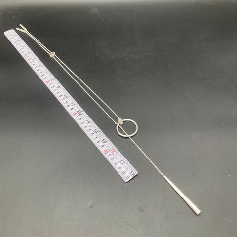 Kendra Scott Silver Tone Adjustable Lariat Y-Necklace Hoop Bar Pendant