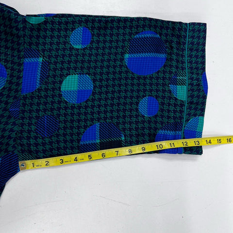 Vintage 90s Christian Dior Monsieur Men's Robe Blue Green Houndstooth Sz OS