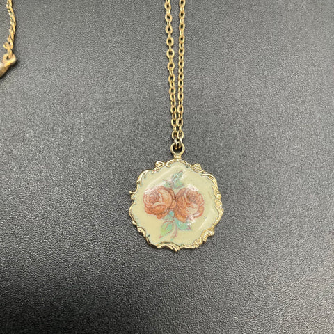 Vintage 1928 Jewelry Co. Costume Jewelry Lot of 2 Floral Rose Necklaces