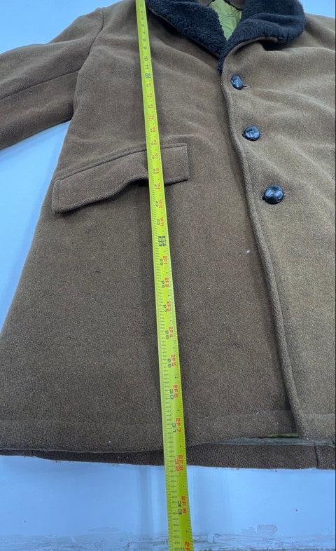 Vintage 70s Van Heusen Windbreaker Quilted Lined Faux Fur Car Coat Sz 40