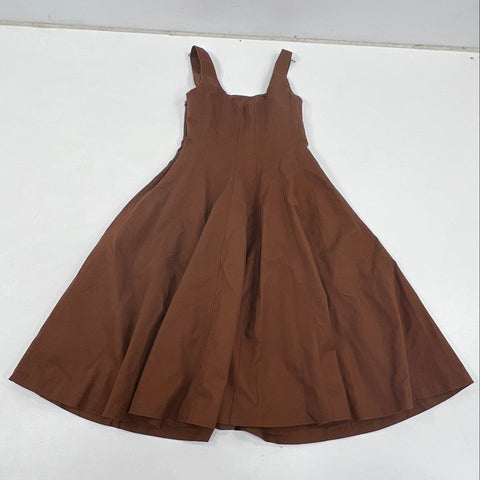 Elie Tahari Women's Brown Cotton A-Line Fit & Flare Dress Sz S