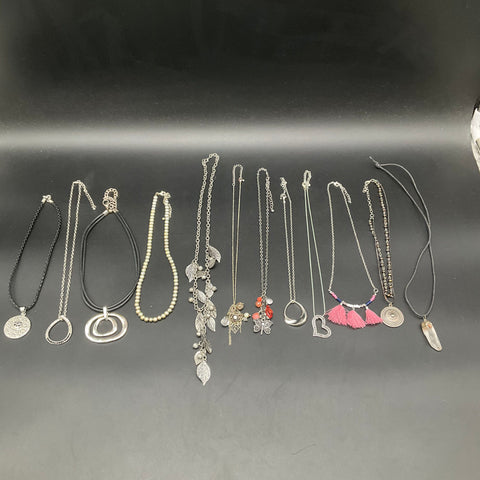 Vintage to Modern Costume Necklace Lot 12pc Boho Statement Faux Pearl Tassel