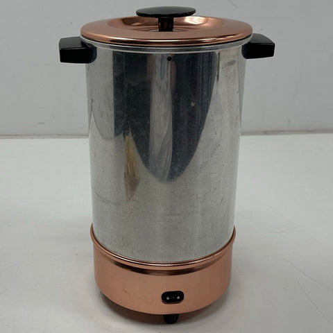 Maid of Honor Party Percolator Chrome Copper Tone Electric Coffee Urn Vintage