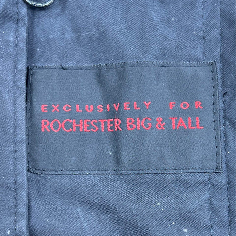 Rochester Big & Tall Men's Black Lined Trench Coat Overcoat Size 2XB