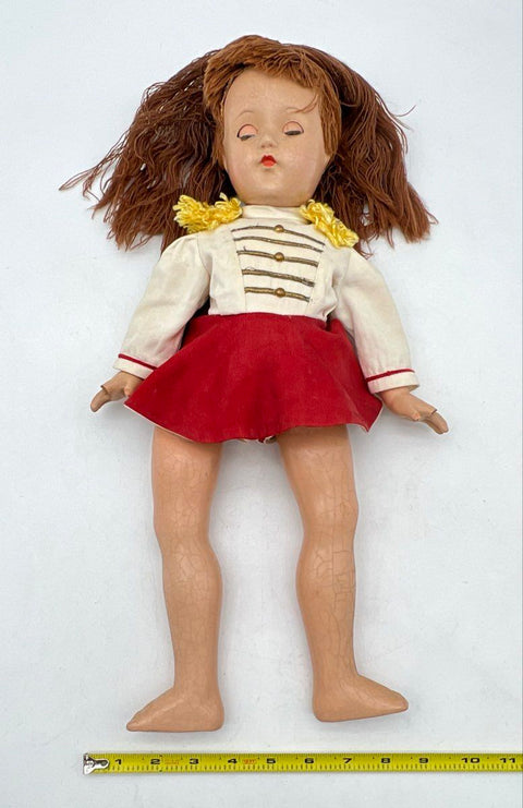 Vintage Effanbee 18 Inch Majorette Doll Red White Composition