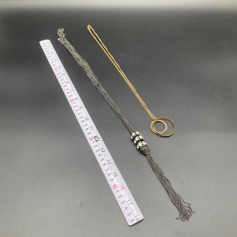 Vintage & Modern Fashion Jewelry Lot 6 Statement Tassel Pendant Necklaces