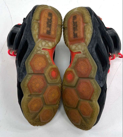 Nike LeBron 12 Instinct Black Crimson Basketball Shoes Size 8.5 COA