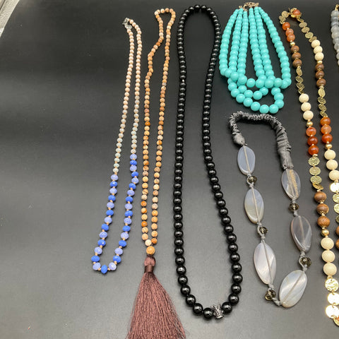 Loft & Fashion Jewelry Lot of 7 Bead Necklaces Tassel Turquoise Style Bib 1.2lb