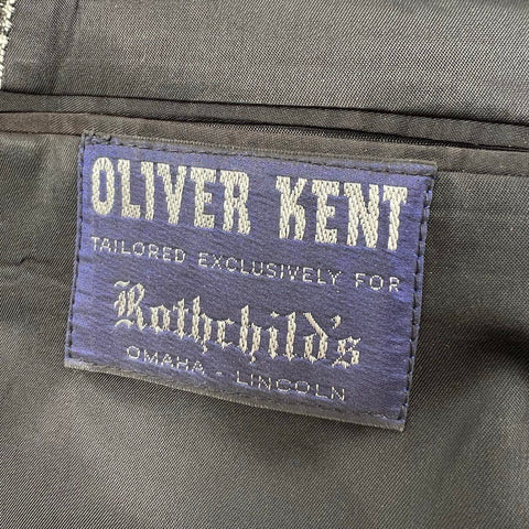 Vintage 80s Oliver Kent Micro Houndstooth Blazer Jacket USA Components Sz 42L