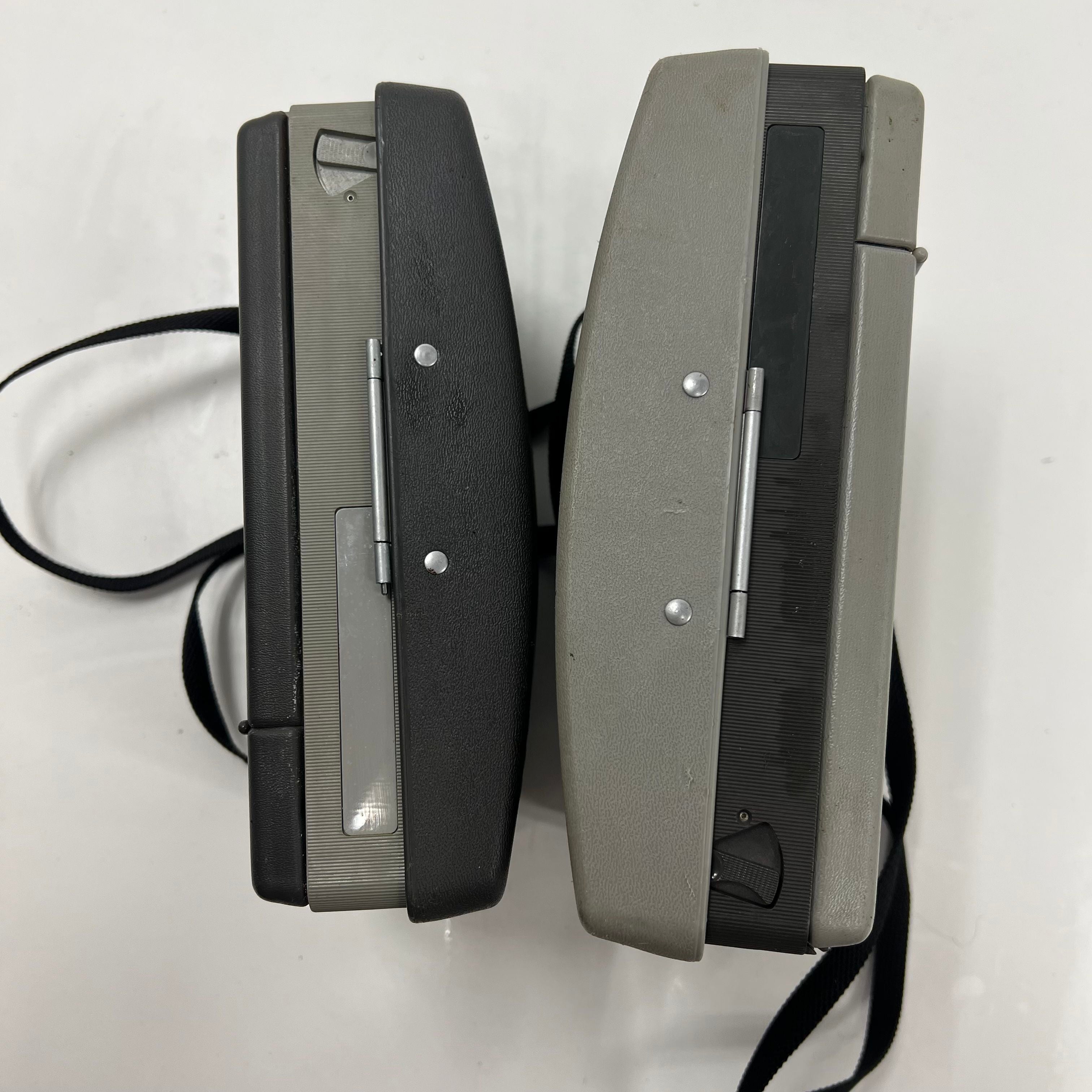 Lot of Two Vintage Polaroid Cameras Land Camera 340 210 Foldable Case Strap