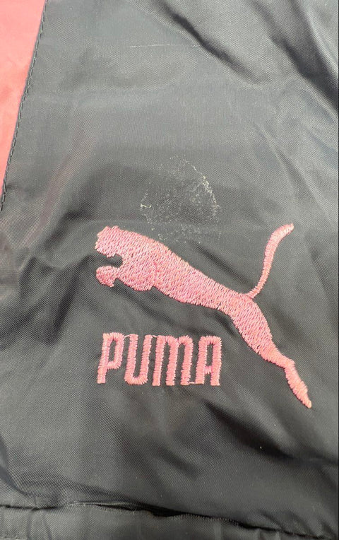 Vintage 90s Puma Anorak Windbreaker Tracksuit Set Pink Black Sz M