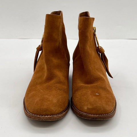 See by Chloe Tan Suede Ring Tassel Ankle Boots Size 36