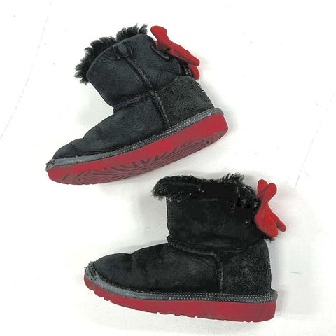 Ugg Australia Disney I Bailey Bow Minnie Black Red Boots Toddler