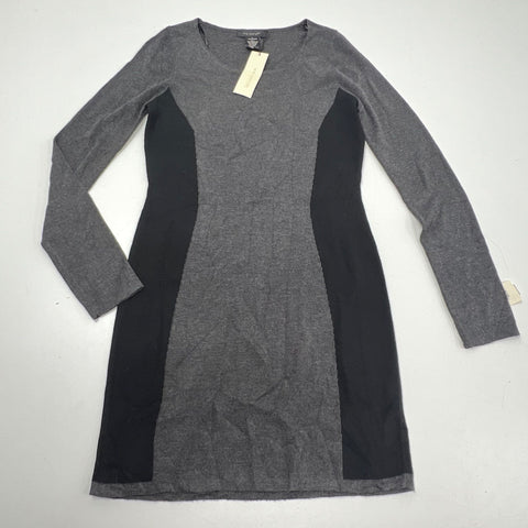 MM Couture Gray Black NWT Colorblock Wool Blend Sweater Dress Women's L