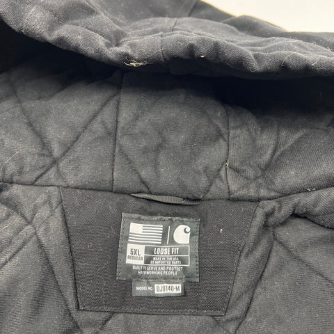 Carhartt Men's J140 Loose Fit Duck Flannel Lined Active Jacket Black Sz 5XL