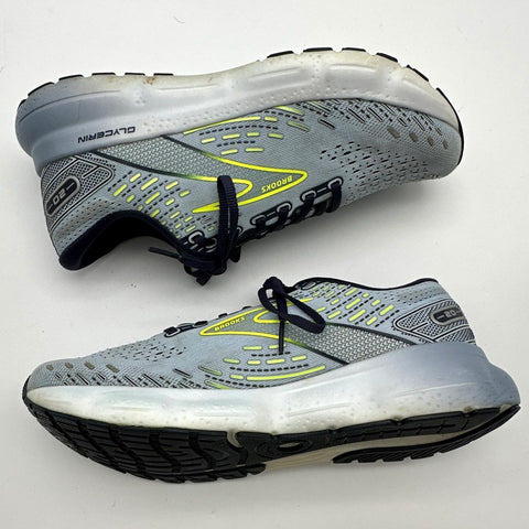 Brooks Glycerin 20 Neutral Grey Blue Yellow Women's Running Shoes Size 9.5