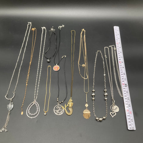 Fashion Jewelry Lot of 11 Necklaces Chokers Mermaid Dragon Multi-Strand Tassels