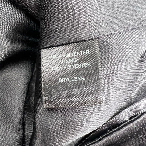 White House Black Market Halter Neck Faux Leather Trim Chiffon Dress NWT Sz 4