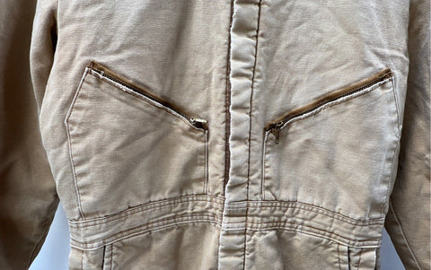 Vintage 90s Walls Blizzard Proof Insulated Coveralls Tan Made in USA Sz M Short