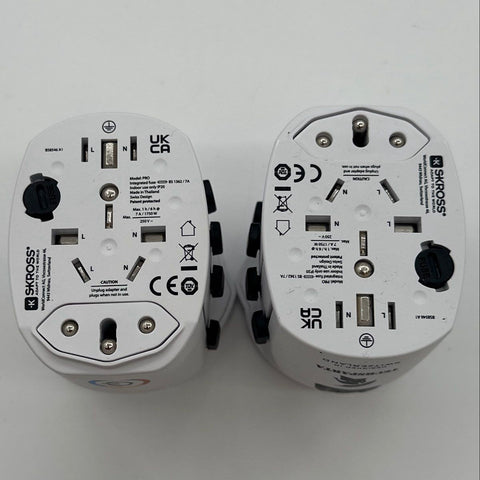 Skross World Adapter Pro Universal Travel Power Adapter Lot of 2 White
