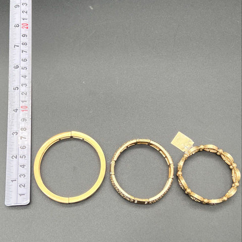 Gold Tone Costume Jewelry Lot of 13 Necklaces Bracelets Earrings Rhinestone