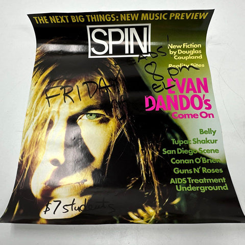 Set of 3 Vintage SPIN April 1994 Evan Dando Chicago Mandel Hall Promo Posters