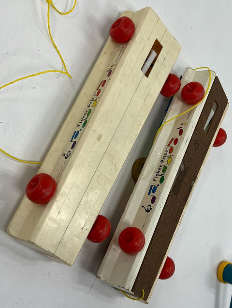 Vintage Fisher Price Pull-A-Tune Xylophone Lot of 2 8-Key Musical Toys 70s 80s