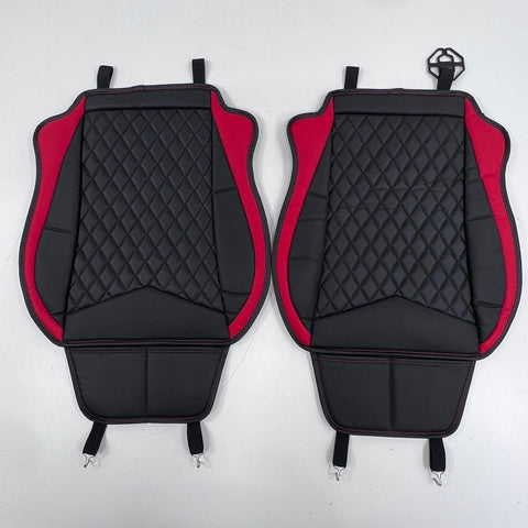 BMW 7-Piece Car Interior Accessory Set Diamond Quilt Black Red Steering Wheel