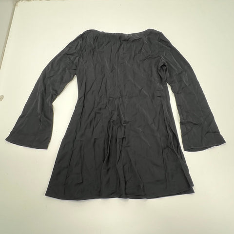 NWT French Connection Black Bell Sleeve LENZING Viscose A-Line Dress Women's 12