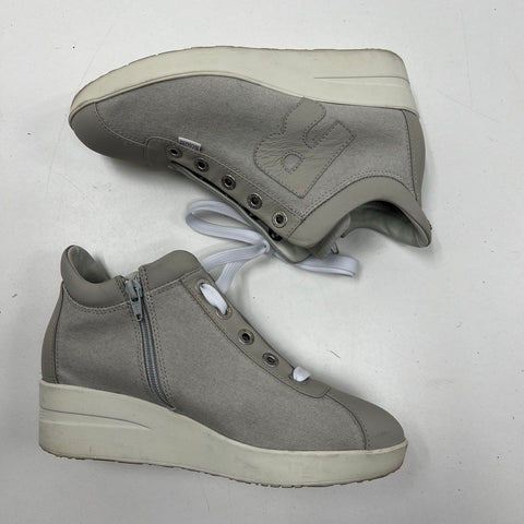 Rucoline Agile Jackie 226 Grey Beige Wedge High Top Fashion Sneakers Size 7