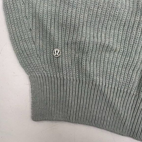 Lululemon Women's Gray Green Sit in Lotus Merino Wool Ribbed Sweater Size 2