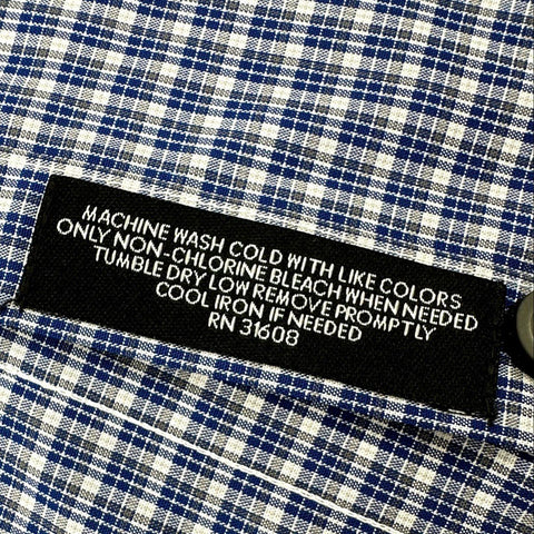 Jos. A. Bank Men's Blue White Check Traveler Tech Tailored Fit Shirt L NWT