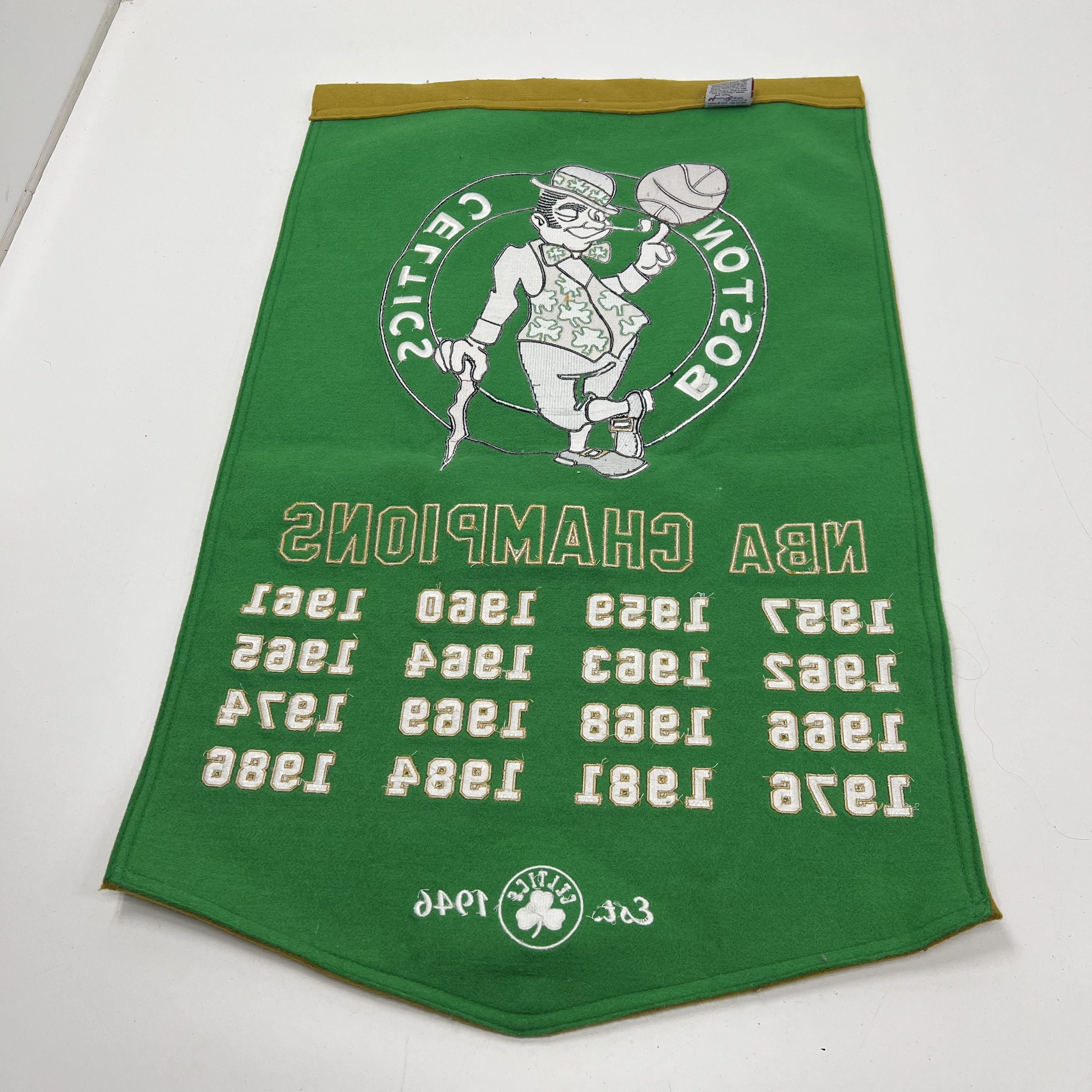 Winning Streak Boston Celtics NBA Champions Embroidered Wool Felt Banner