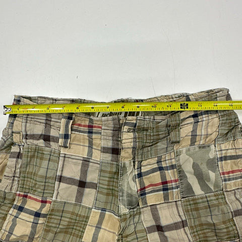 Vintage Y2K Urban Pipeline Men's Patchwork Plaid Camo Shorts Sz 30